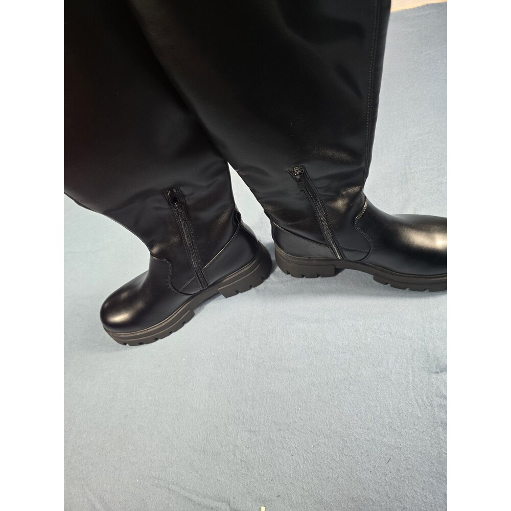 NEW Women's Black So & Yong Tall Stretch Boots With Lug Sole 8.5 - Picture 5 of 16